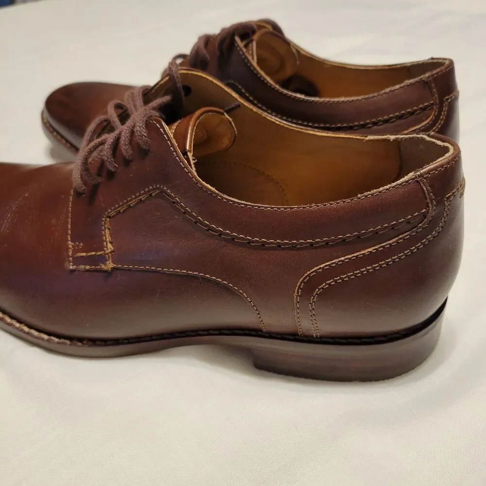 Johnston & Murphy Garner Brown Leather Oxford Lace Up Dress Shoes Size 8 M